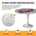 thumbnail image 6 of Rugby Brilliant Color Elastic Fitted Round Table Cover Sport Style Waterproof Outdoor Tablecloth for Holiday Party, Picnic, Patio & Dining Fits Tables Up to 45"-54", 6 of 8