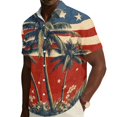 thumbnail image 2 of Hogleaql Men's 4th Of July Shirt 4th Of July American Flag Graphic Short Sleeve Patriotic Shirt Collared Button Trendy Beach Workout Shirts for Men Wine 4XL, 2 of 6