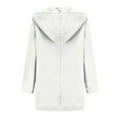 thumbnail image 4 of Baberdicy Women's Double-Faced Wool Hooded Coat, Long Sleeve Tweed Overcoat , Double-Face Wool Hooded Coat, Toggle Jacket, Winter Warmth White L, 4 of 5