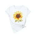 thumbnail image 4 of NAMTYQX Womens Graphic T Shirts Soft Hawaiian Lightweight Plus Size Comfy Bedruckt Scoop Neck Short Sleeve Patterns Basic Tees for Women White Size S, 4 of 5