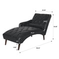 thumbnail image 4 of S-HOME Chaise Lounge Arm Chair in Classic PU Leather with Tufted Back and Pillow, for Living Room or Bedroom , Black, 4 of 12
