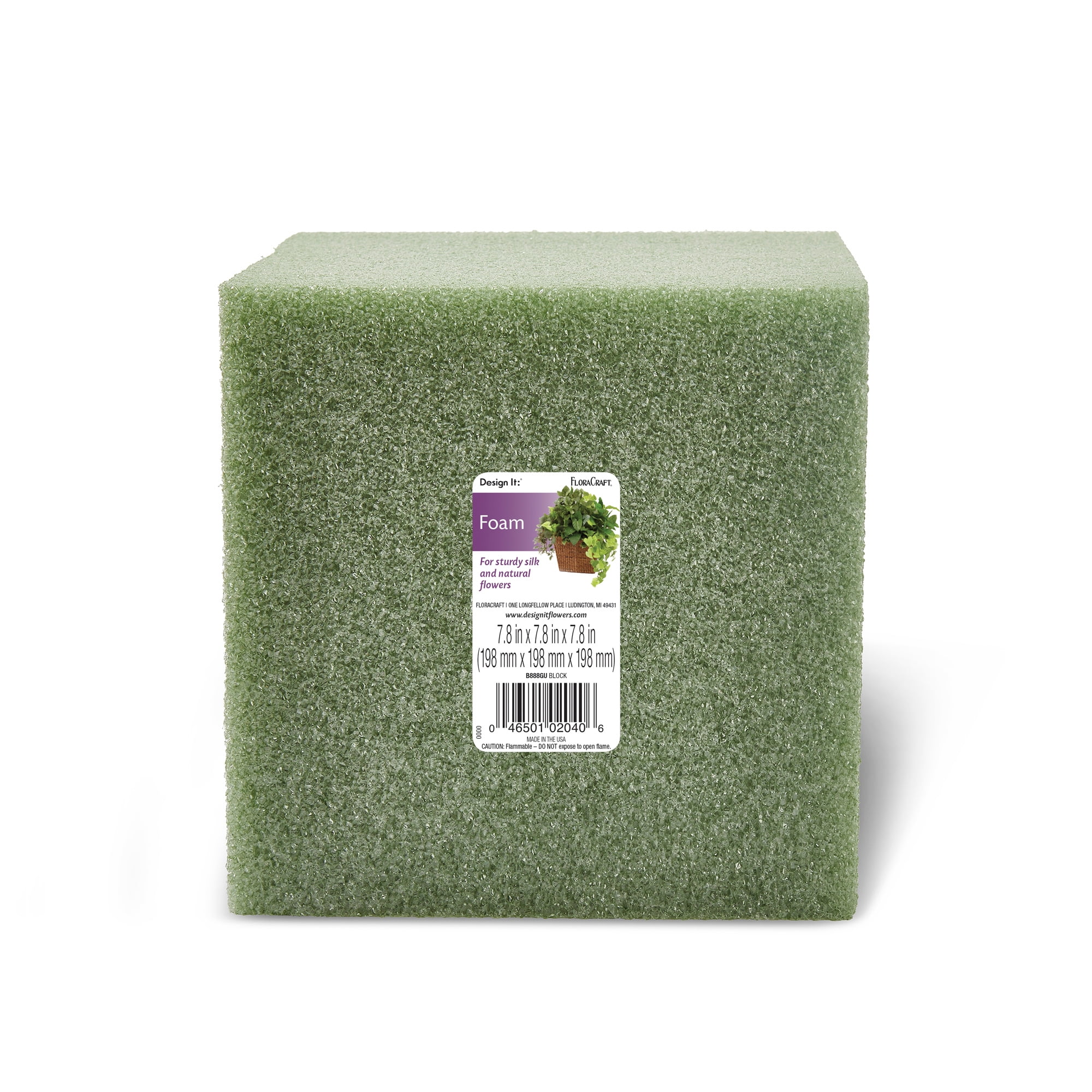 FloraCraft Foam Cube 7.8 inch x 7.8 inch x 7.8 inch Green