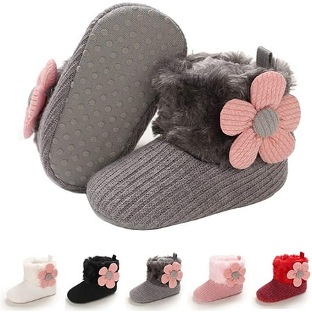 Baby Boy Girl Boots Newborn Shoes Winter Snow Bowknot Anti-Slip Soft Sole Warm Infant Toddler Prewalker Booties