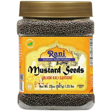 Rani Black Mustard Seeds Whole Spice (Kali Rai) 20oz (1.25lbs) 567g PET Jar ~ All Natural | Gluten Friendly | NON-GMO | Vegan | Kosher | Indian Origin