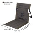 thumbnail image 4 of Silla plegable para acampar, asiento con respaldo, muebles para interiores y exteriores (verde militar), 4 of 6