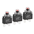 thumbnail image 1 of Unique Bargains Circuit Overload Protector 15A AC125/250V DC32V Push Button Thermal Circuit Breaker with Waterproof Caps 3pcs, 1 of 5
