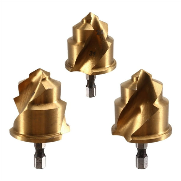 Broca Escalonada de 3 Piezas de 20/25/32 mm con Ranura Giratoria Límite Brocas Cónicas de Elevación PPR para Escariado de Tuberías de Agua