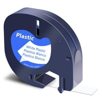 GREENCYCLE 1PK Compatible for DYMO LetraTag Refills 91331 12mm Black on White Plastic Label Maker Tape
