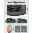thumbnail image 3 of Ergonomic Wireless Keyboard with Wrist Rest, Wave Keys, Comfortable Natural Typing, 2.4GHz Ergo Wireless USB Computer Keyboard for Large Hands, Windows, Mac, Laptop, PC, 3 of 4