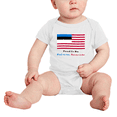 thumbnail image 2 of Proud to Be Estonian American Flag Cute Baby Romper Bodysuit For Boy Girl (White, 6-12 Months), 2 of 5