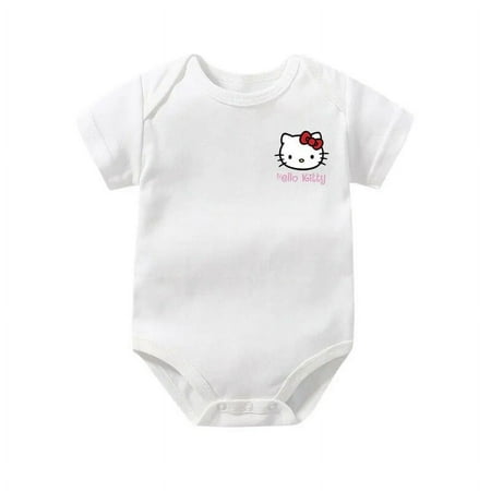 

Baby Romper 0-2 Years Summer Short Sleeve Boy Girl Babies Jumpsuit 2024 New Hello Kitty Cartoon Anime Newborn Climbing Clothes