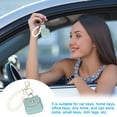 thumbnail image 4 of Uxcell PU Leather Handbag Keychain, Coin Purse Keychain Cute Pendant Keychain Earphone Pouch Sky Blue, 4 of 6