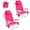 Pink, variant on Costway 2 Pack Beach Chair with 7-Position Backrest Cooler Bag Towel Bar Pillow Cup Holders Navy Blue