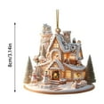 thumbnail image 2 of Tyidzon Christmas Ornaments Acrylic Snow House Hanging Christmas Decorations for Xmas Tree Car Winter Party Holiday Decor, 2 of 6