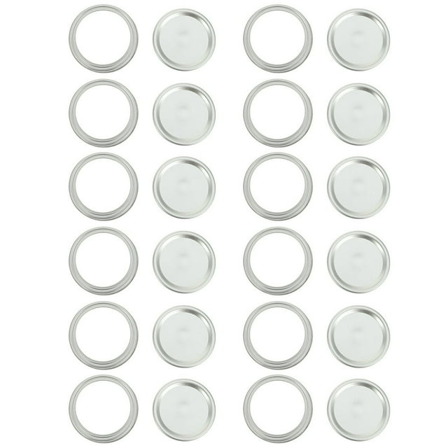 HLONK 12 Sets Canning Jar Rings Bands Replacement Lids The Glass Bottles Pint Jars Mason Tinplate