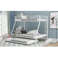 thumbnail image 3 of Twin over Full Bed with Sturdy Steel Frame, Bunk Bed with Twin Size Trundle, Two-Side Ladders, White, 3 of 7