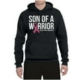 thumbnail image 2 of Wild Bobby Son of A Warrior Breast Cancer Ribbon Breast Cancer Awareness Unisex Hoodie Sweatshirt, Black, Small, 2 of 6