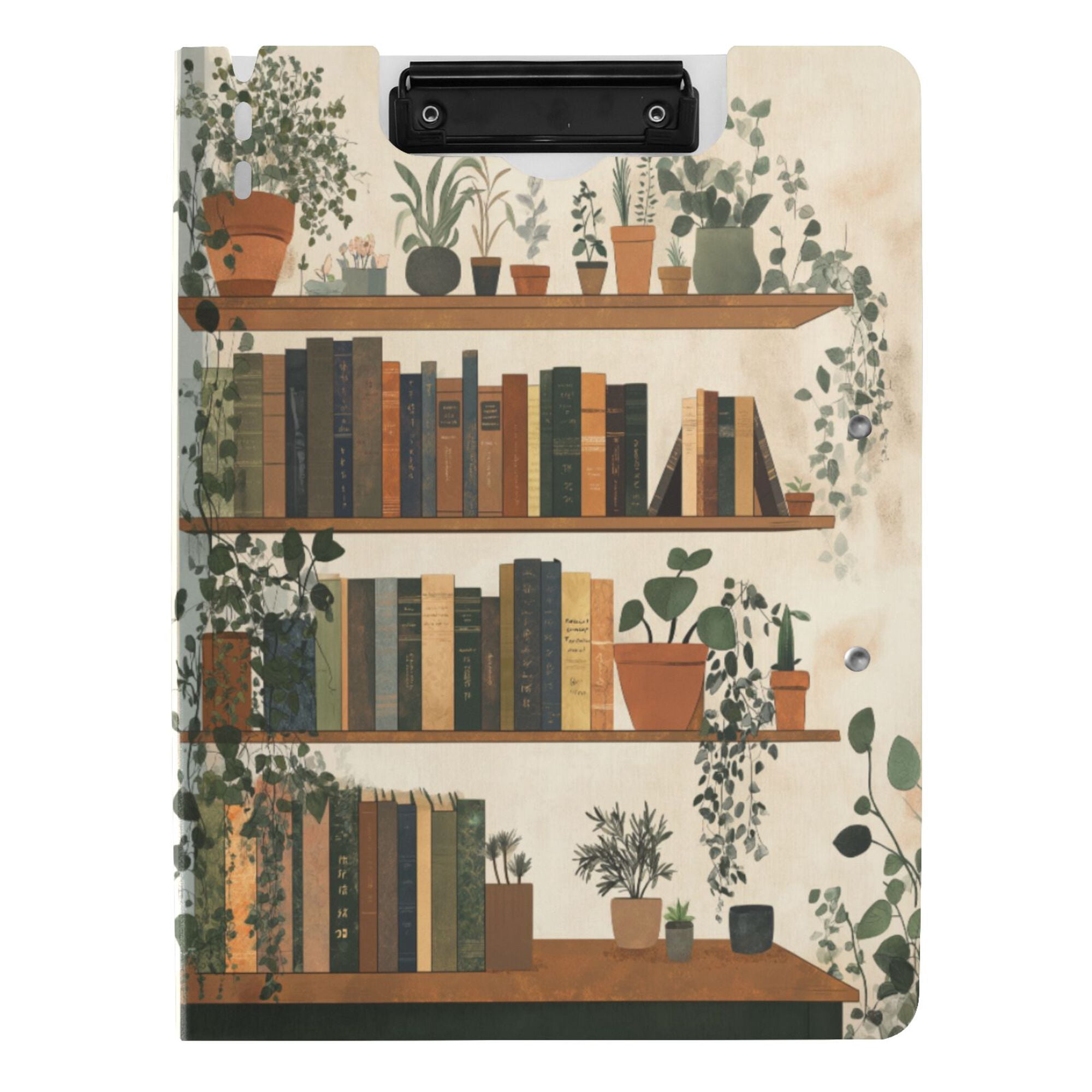 FORMRS A4 Clipboard Folder with Pen Holder Horizontal Foldable School Office Binder, Shelf Plants