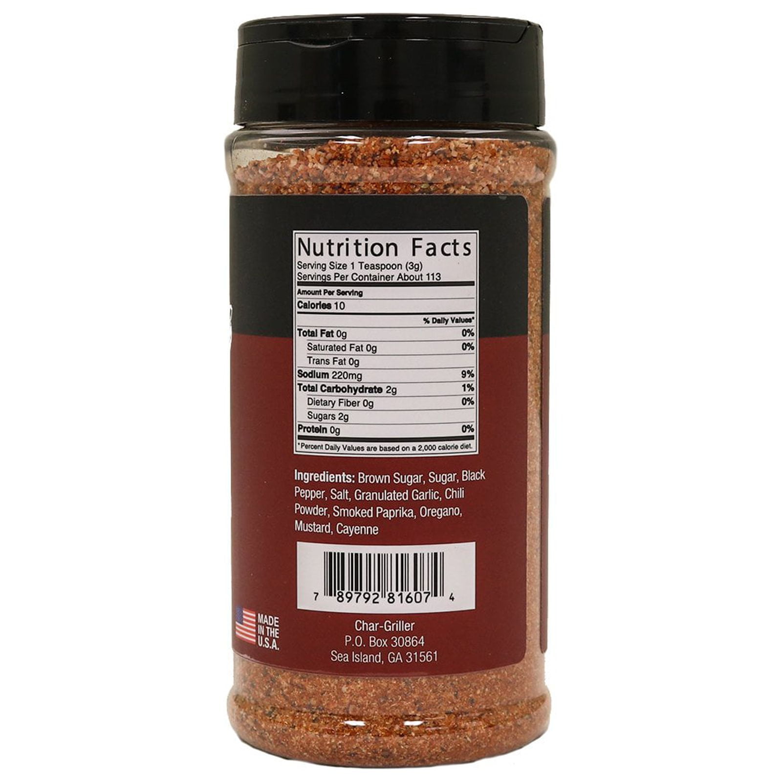 Char Griller Barbecue Seasonings Pork Rub Rib Seasoning Mix 12