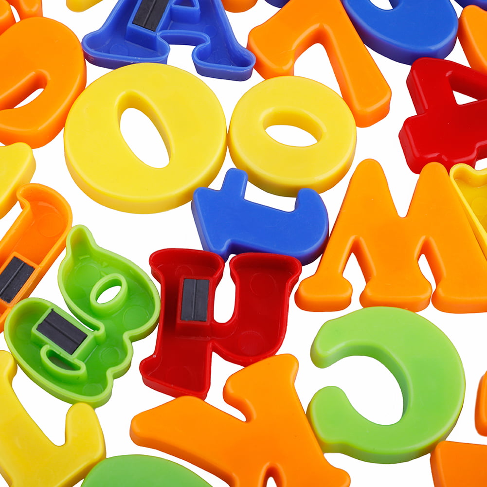 78 Piece Magnetic Alphabet Letters & Numbers Maths Symbols Colour Fridge Magnets 