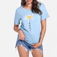 thumbnail image 5 of Trendfront Womens Daisy T-Shirt Flower Graphic Print Tee Crewneck Short Sleeve Summer Loose Fit Casual Pullover Daily Classic Tops, 5 of 8