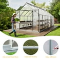 thumbnail image 3 of Dextrus 16x8FT Polycarbonate Garden Shelter Spacious Durable Garden Enclosures Outdoor Aluminum Plant Houses with Sliding Entries Airflow Aperture Deluxe Walk-in Plant Enclosure, 3 of 5