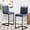 Black+Black, variant on Lecut Counter Height Bar Stools Set of 2, 25" Modern Leather Upholstered Bar Stools with Back and Metal Frame, Kitchen Island Bar Stools for Dining Room, Pub, Bar