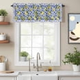 thumbnail image 2 of Lemon Flower Valance Curtain Summer Lemon Blue Floral Texture Window Valances Rod Pocket Short Curtains Window Treatments for Kitchen Bedroom Bathroom Laundry 56" x 16", 2 of 9