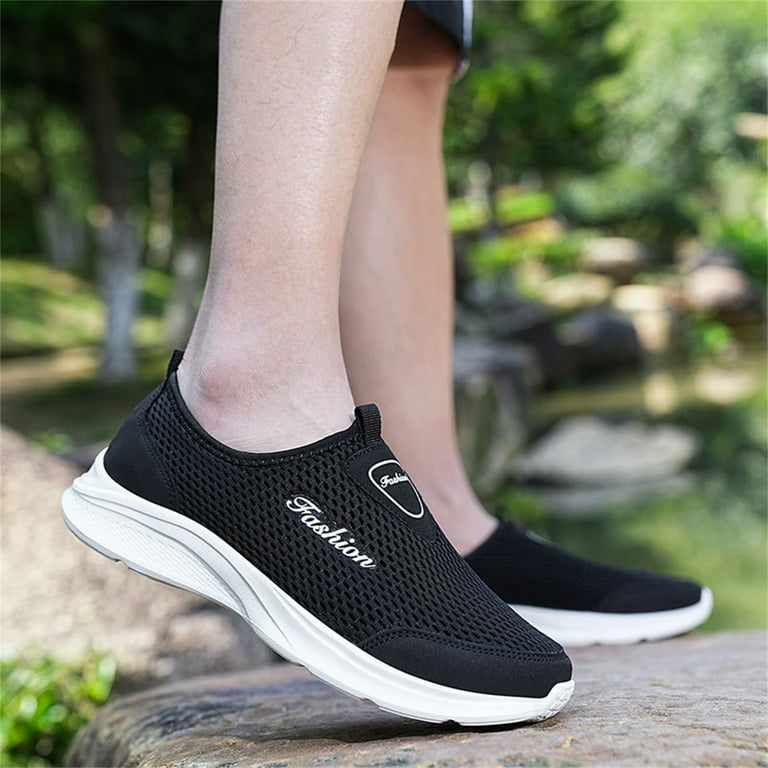 LEEy-World Walking Shoes Women Women's Walking Shoes - Casual Knit  Lightweight Running Slip On Sneakers
