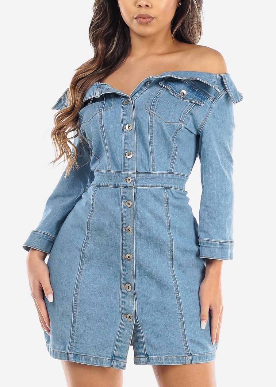 jean dress button up
