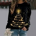 thumbnail image 2 of Chandail en Molleton de Noël pour Femmes Col Rond Pull Chaud Manches Longues Cardigan Imprimé Mode Pull Mi-Long Veste de Vacances Xmas, 2 of 4