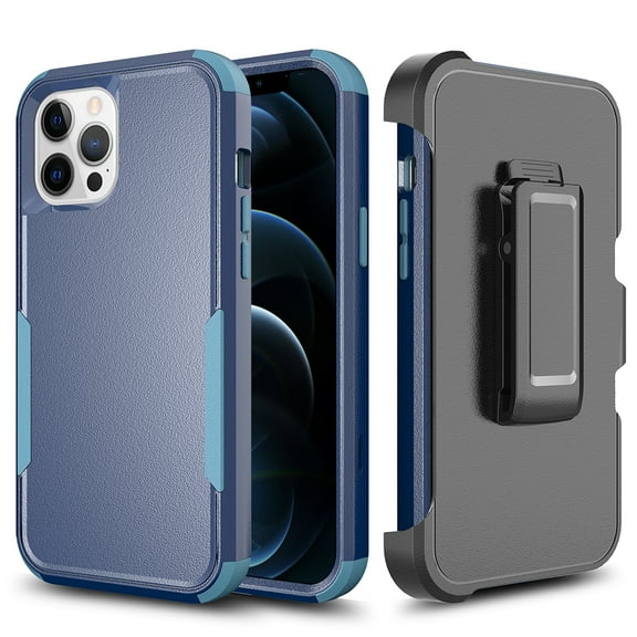 Xpm Case for Apple iPhone 13 Pro (6.1") Heavy Duty Cases Holster Kickstand Belt Clip Combo Hard TPU Rugged Hybrid Bumper Cover for iPhone 13 Pro - Navy Blue