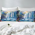 thumbnail image 4 of Erosebridal Dreamy Waterfall Twin Sheet Sets, 3D Dolphin Bedding Twin Size, Rustic Flower Reversible Bed Sheets Twin, Super Cozy Bedroom Decoration, 3pcs, 4 of 7