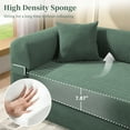 thumbnail image 4 of VFD 3-Seat Convertible Sleeper Sofa Bed with 2 Pillows, Deep Seats Teddy Sofa Corduroy Folding Couch, No Assembly Required Floor Sofa Lounge Boneless Couch for Living Room Bedroom, Light Green, 4 of 9