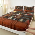 thumbnail image 3 of jejeloiu Retro Library Bookcase Twin Sheet Sets,Vintage Books Twin Fitted Sheet,Brown Bookshelf Flat Sheet For Men Women,Breathable Home Decor,3pcs, 3 of 7
