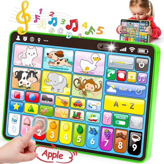 Baby Learning Tablet ,LED Tablet for Toddlers,English Preschool Early Educational Tablet Pad for Boys & Girls