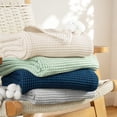thumbnail image 5 of Exclusivo Mezcla 100% Cotton Waffle Blanket Queen Size for Bed, Lightweight and Breathable Gauze Muslin Blanket for Summer, Moisture-Wicking, Home Decor, 90"x90", Beige, 5 of 8