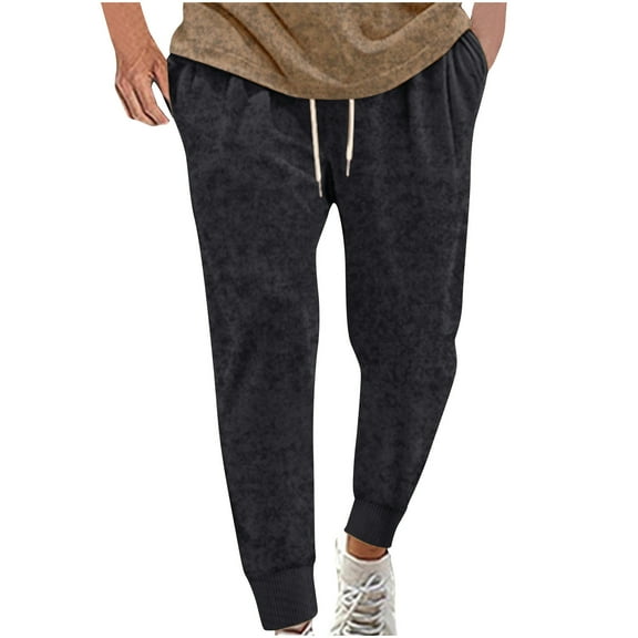 HOMADLES Mens Joggers Sweatpants with Drawstring Slin Fit Pants with Drawstring Outdoor Hiking Drawstring Jogger Pants Black 3XL