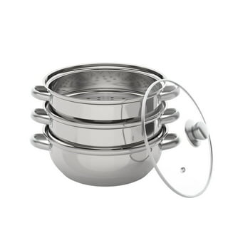 Stainless Steel Hot Pot Chinese Charcoal hotpot, Traditional Meat Cooking  Silver 1.9QT