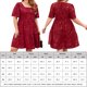 thumbnail image 2 of Vestido Suelto Vestido de línea A Mujer Hasta la rodilla Lentejuelas de gran tamaño Citas de vacaciones (Rojo 4XL) Ygjytge para Mujer Rojo T XL, 2 of 6
