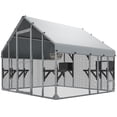 thumbnail image 6 of Dextrus 94" Large Outdoor Cat Cage, Weatherproof Metal Cat Enclosure with Roof, Multi-Level Cat Catio with 7 Platforms, 2 Resting Boxes and Cat Hammock Bed, Silver, 6 of 10