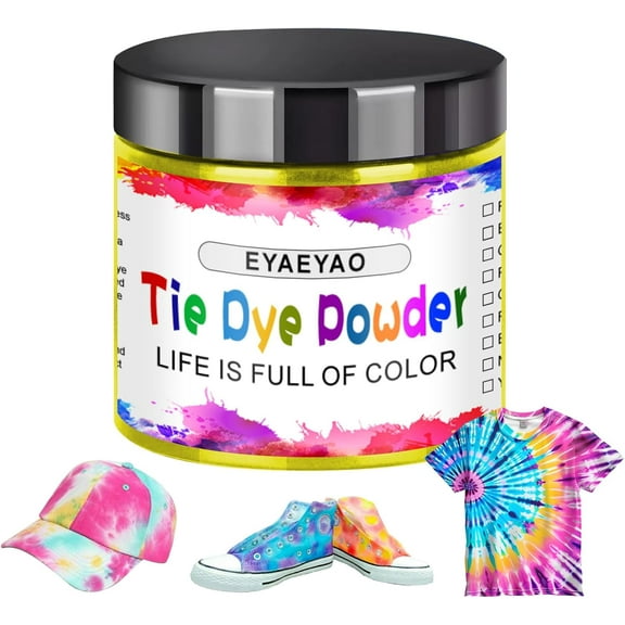 Yellow Tie Dye Powder, Fabric Dyes for Clothing, All Purpose Powder Tie Dye, Easy to Use Dye for Cotton, Silk, & Linen, Ultra Concentrated Colors (Yellow, 2 Ounce)