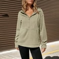 thumbnail image 3 of Posijego Women's Half Zip Sweatshirts Athletic Tops Pullover Long Sleeve Hooded Sweatshirt with Pocket, 3 of 8