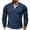 Dark Blue, variant on FAIWAD Men Solid Color Long Sleeve Shirts Slim Stretch Button Crew Neck T-Shirt Sports Workout Lightweight Tops
