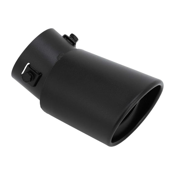Unique Bargains Curved Slant Exhaust Tip 1.2"- 2.4" Inlet 3.4" Outlet 5.1" Length Universal Stainless Steel Matte Black