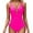 Hot Pink#2, variant on LEBONYARD Women’s Ruched One-Piece Swimsuit:Flattering & Stylish,Ladies' and Fashionable Solid Color Suspender Bikini Beach Swimsuit Black S