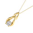 thumbnail image 5 of Aonejewelry 0.25 Carat Natural White Diamond Tear-Drop Pendant Necklace for Woman Crafted in 10k Rose White and Yellow Gold With 18 Gold Plated Over 925 Sterling Silver Box Chain, 5 of 5