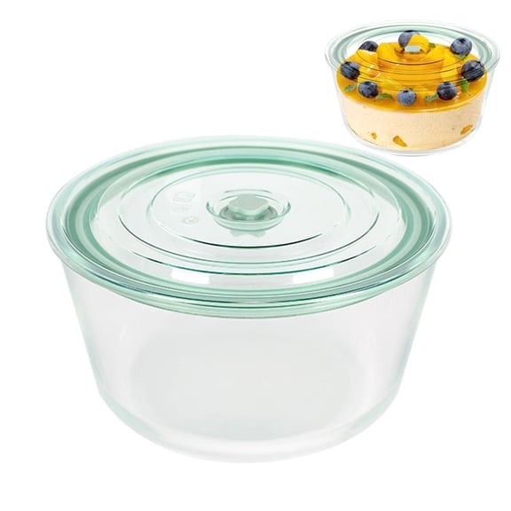 101 oz Clear Glass Trifle Bowl with Lid, Large Salad Serving Bowl, Oven-Safe Round Food Storage Bowl for Dessert, Fruit, Batter and Leftovers