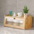 thumbnail image 3 of Wilk Wooden Bread Box for Kitchen Counter-Large Capacity Bread Storage Container Bread Holder, 3 of 7