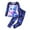 Blue, variant on Little Girls Outfit Sets 2 Piece Glow Kitty Print Long Sleeve Top with Pants Comfortable Loungewear Set Size 2-3Y